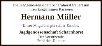 Traueranzeige von Hermann Müller von SYK