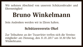 Traueranzeige von Bruno Winkelmann von SYK