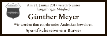 Traueranzeige von Günther Meyer von SYK