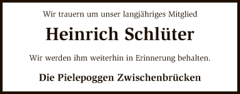 Traueranzeige von Heinrich Schlüter von SYK