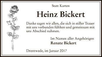 Traueranzeige von Heinz Bickert von SYK