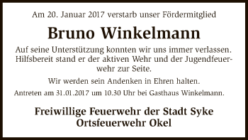 Traueranzeige von Bruno Winkelmann von SYK