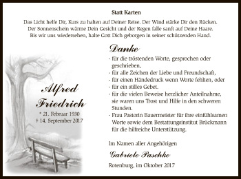 Traueranzeige von Alfred Friedrich von SYK