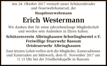 Traueranzeige von Erich Westermann von SYK