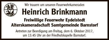 Traueranzeige von Heinrich Brinkmann von SYK