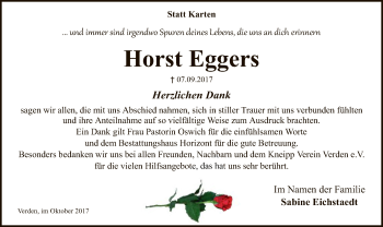 Traueranzeige von Horst Eggers von SYK