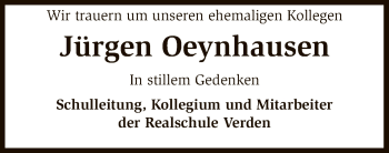 Traueranzeige von Jürgen Oeynhausen von SYK