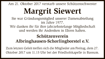 Traueranzeige von Margrit Siewert von SYK