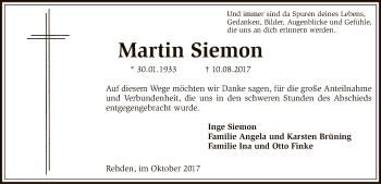 Traueranzeige von Martin Siemon von SYK