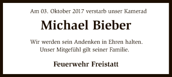 Traueranzeige von Michael Bieber von SYK