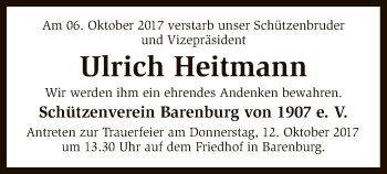 Traueranzeige von Ulrich Heitmann von SYK