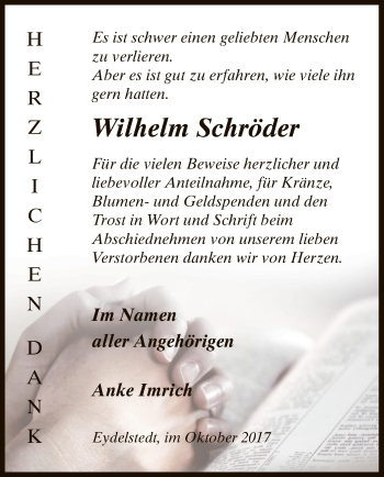 Traueranzeige von Wilhelm Schröder von SYK