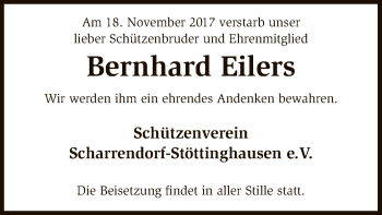 Traueranzeige von Bernhard Eilers von SYK