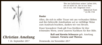 Traueranzeige von Christian Amelung von SYK