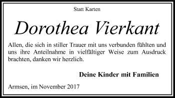 Traueranzeige von Dorothea Vierkant von SYK