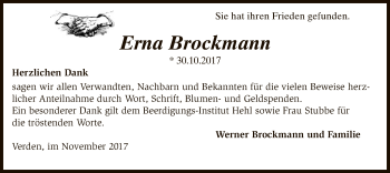 Traueranzeige von Erna Brockmann von SYK