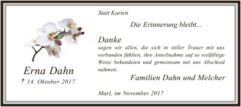 Traueranzeige von Erna Dahn von SYK