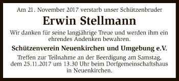 Traueranzeige von Erwin Stellmann von SYK