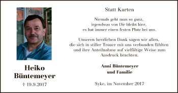 Traueranzeige von Heiko Büntemeyer von SYK