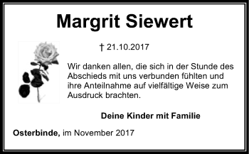 Traueranzeige von Margrit Siewert von SYK