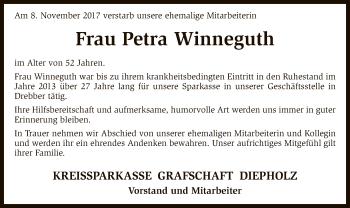 Traueranzeige von Petra Winneguth von SYK