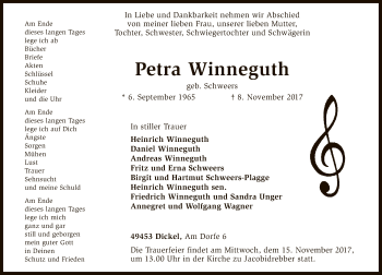 Traueranzeige von Petra Winneguth von SYK