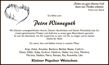 Traueranzeige von Petra Winneguth von SYK