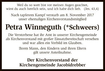 Traueranzeige von Petra Winneguth von SYK