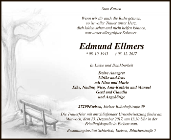 Traueranzeige von Edmund Ellmers von SYK