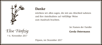 Traueranzeige von Elise Fünfzig von SYK
