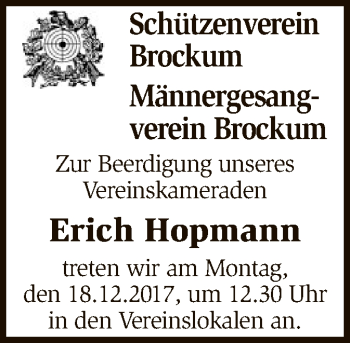 Traueranzeige von Erich Hopmann von SYK