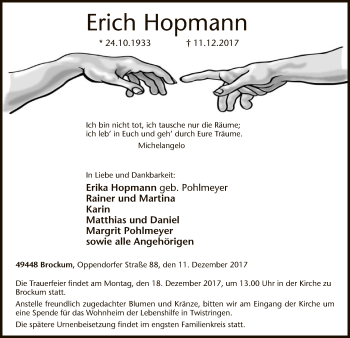 Traueranzeige von Erich Hopmann von SYK