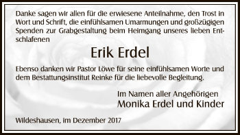 Traueranzeige von Erik Erdel von SYK