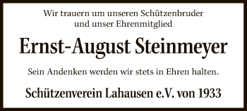 Traueranzeige von Ernst-August Steinmeyer von SYK