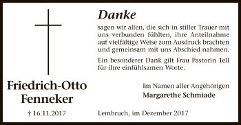 Traueranzeige von Friedrich-Otto Fenneker von SYK