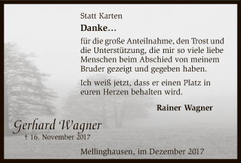 Traueranzeige von Gerhard Wagner von SYK