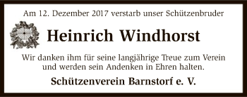 Traueranzeige von Heinrich Windhorst von SYK