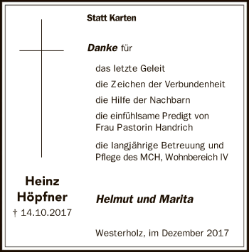 Traueranzeige von Heinz Höpfner von SYK