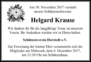 Traueranzeige von Helgard Krause von SYK