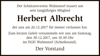 Traueranzeige von Herbert Albrecht von SYK