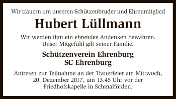 Traueranzeige von Hubert Lüllmann von SYK