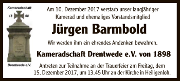 Traueranzeige von Jürgen Barmbold von SYK