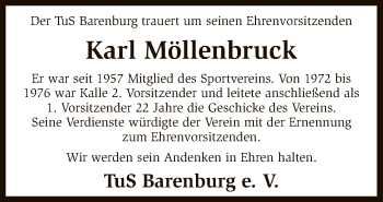 Traueranzeige von Karl Möllenbruck von SYK