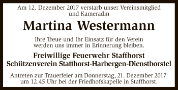 Traueranzeige von Martina Westermann von SYK