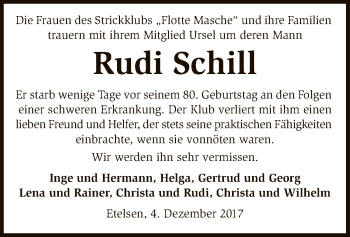 Traueranzeige von Rudolf Schill von SYK