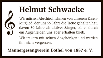 Traueranzeige von Helmut Schwacke von SYK