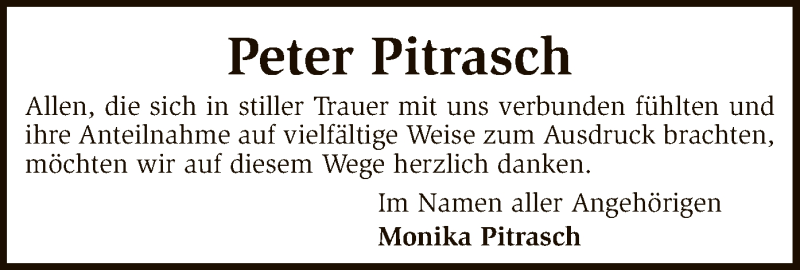  Traueranzeige für Peter Pitrasch vom 18.02.2017 aus SYK