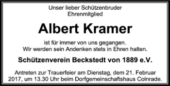 Traueranzeige von Albert Kramer von SYK