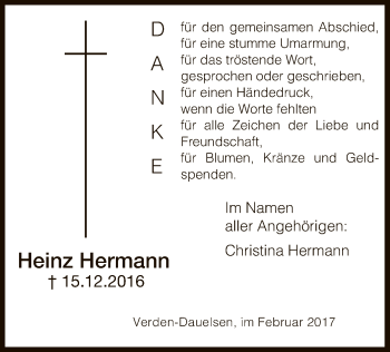 Traueranzeige von Heinz Hermann von SYK