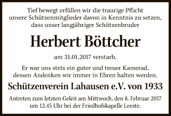 Traueranzeige von Herbert Böttcher von SYK